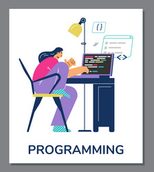 programming or writing computer programs banner vector image
