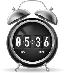 Retro round alarm clock with flip numbers instead vector