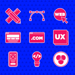 set ui or ux design front end development rgb vector image