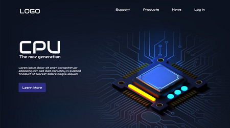 circuit background chip board cpu microchip vector image