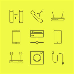 Devices linear icon set simple outline icons vector