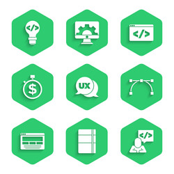 Set ui or ux design sketchbook album front end vector