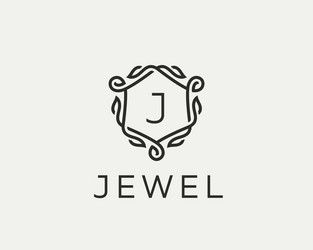 Blooming floral initial j monogram and logo Vector Image