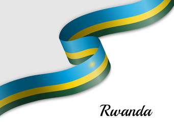 Rwanda Flag Ribbon vector