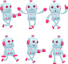 Set of robot character in different poses vector