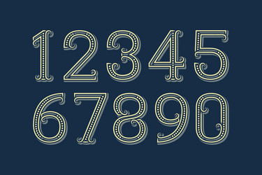 Fancy numbers in patterned retro style vector