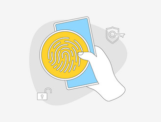 Biometric authentication concept passwordless vector