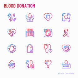 Blood Donation Icons - Charity & Support Vector Image