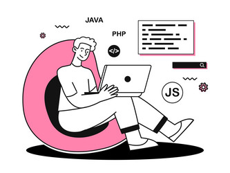 coding and development concept vector image