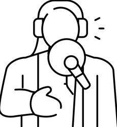 Voiceover artist line icon vector