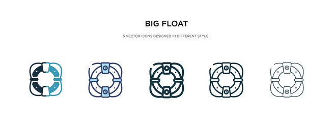 Big float icon in different style two colored vector