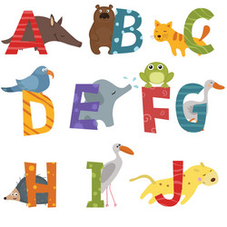 Cartoon Animal Alphabet vector
