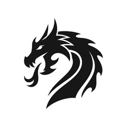 dragon icon head of silhouette Vector Image