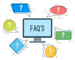 faq service minimalistic icons with question marks vector image