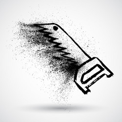 Grunge hacksaw icon hand-drawn saw - from working vector