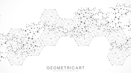 Hexagonal abstract background big data vector
