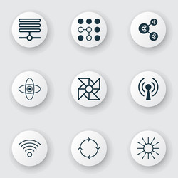 machine icons set with loop algorithm brightness vector