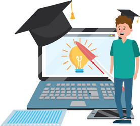 Online education cartoon vector