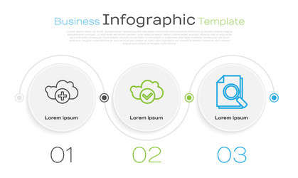 set line add cloud with check mark vector image