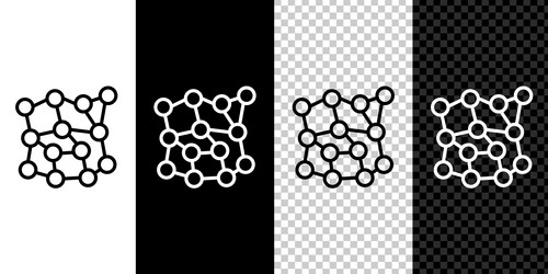 set line neural network icon isolated on black vector image