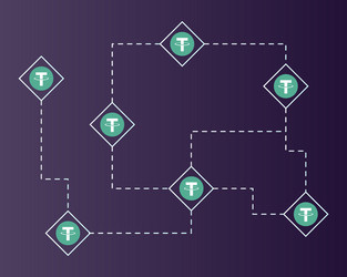 Tether cryptocurrency circuit network background vector