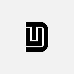 Du logo monogram with emblem shape combination Vector Image