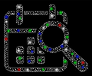 bright mesh network find date with light spots vector image