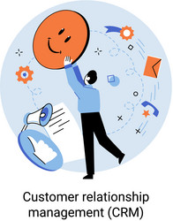 crm metaphor customer relationship management vector