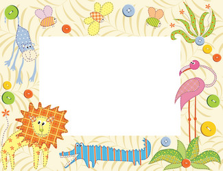Cute jungle animals frame Royalty Free Vector Image