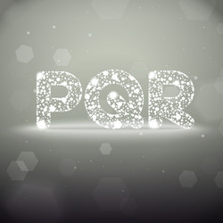 glowing font from p to r on bokeh background vector