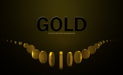 Gold coins on the dark background with text vector