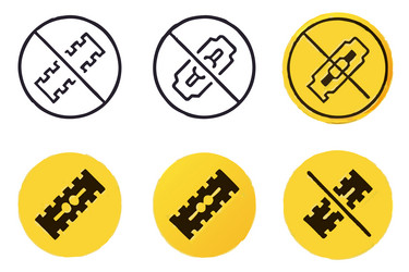 razor blade prohibited no sharp object allowed vector image