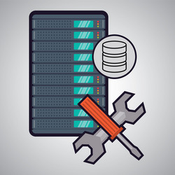 web hosting design data center icon isolate vector image