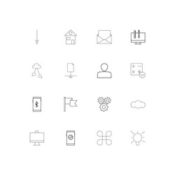 Web linear thin icons set outlined simple vector