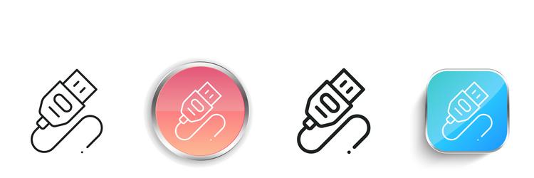 hdmi icon thin linear regular and button style vector image