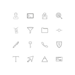 web linear thin icons set outlined simple vector image