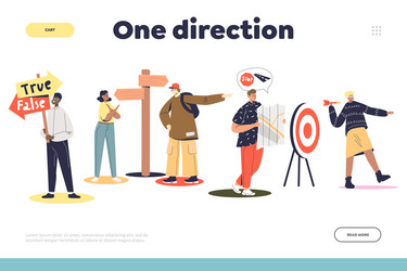 one direction landing page concept with group vector