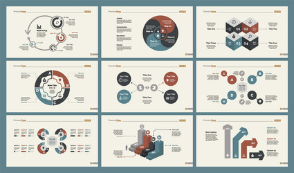 six management charts slide templates set vector