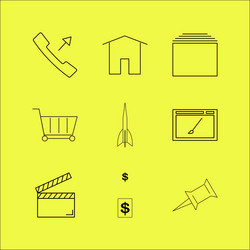 web linear icon set simple outline icons vector image