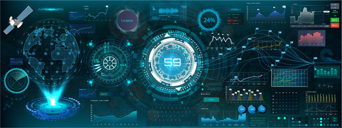 abstract hud elements for ui ux design vector image