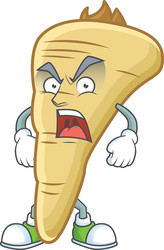 angry face parsnip cartoon character style vector image