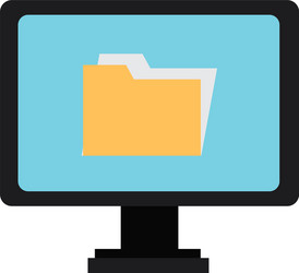computer display with folder vector image