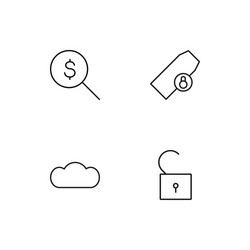 Cyber security linear icons set simple outline vector