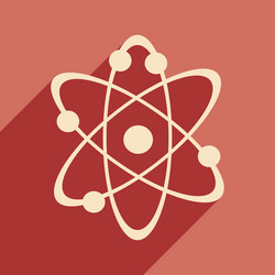 Flat with shadow icon and mobile application atoms vector