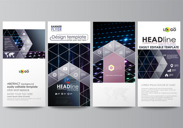 Flyers set modern banners cover templates vector