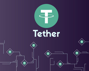 tether cryptocurrency circuit network background vector image