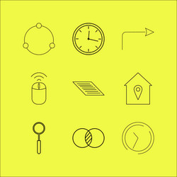 web linear icon set simple outline icons vector image