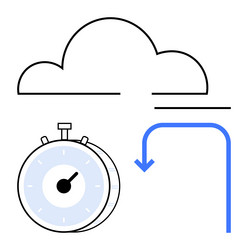 cloud computing process symbolized by stopwatch vector image