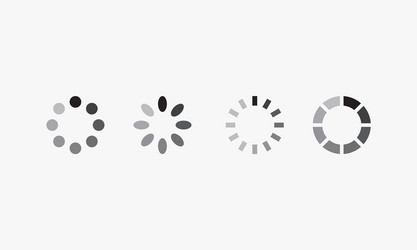 Icon set loading waiting buffering refresh vector