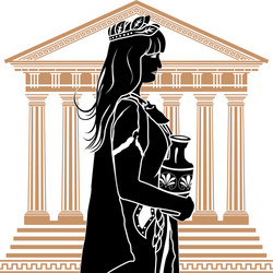 Roman Woman with Temple Vector Image
